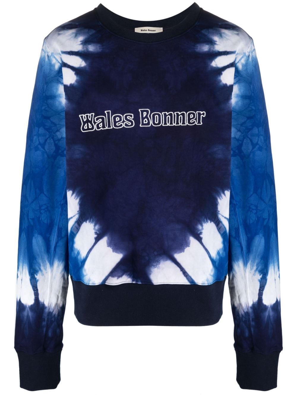 Wales Bonner tie-dye logo-embroidered sweatshirt - Blue von Wales Bonner