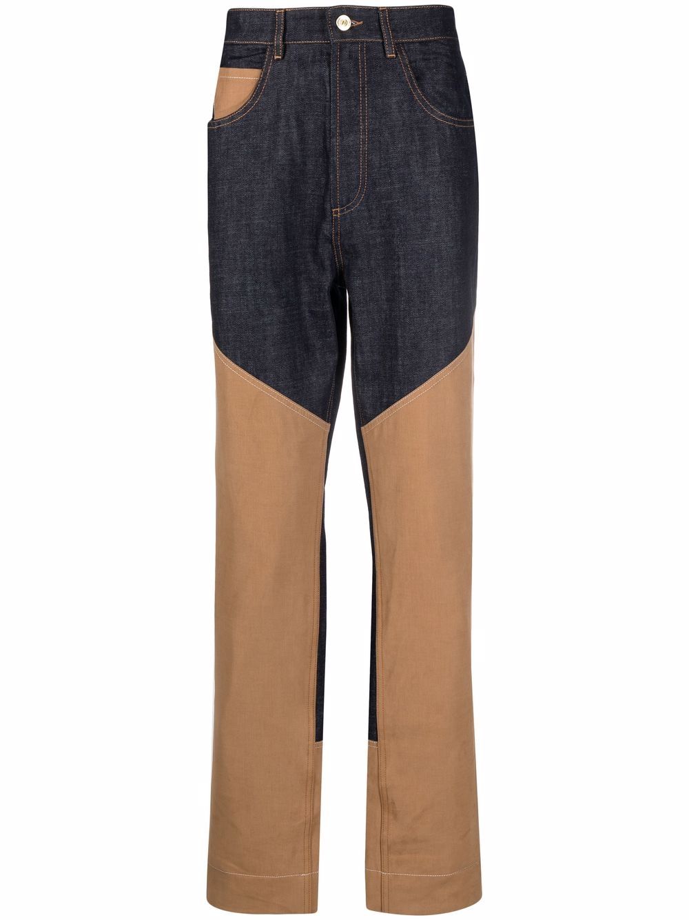 Wales Bonner two-tone panel trousers - Blue von Wales Bonner