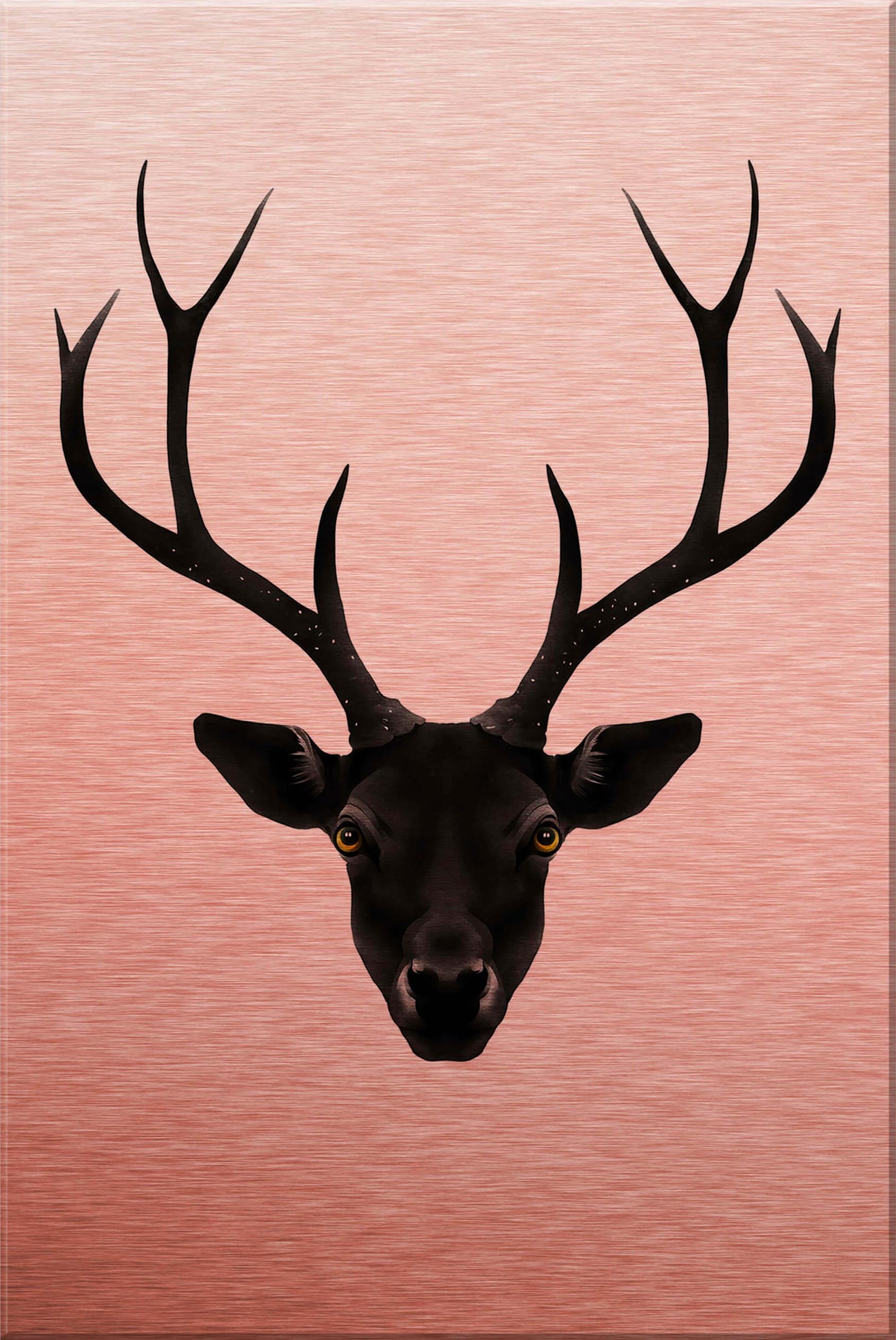 Wall-Art Metallbild »Ireland The Black Deer Schwarzer Hirsch«, Landschaften von Wall-Art