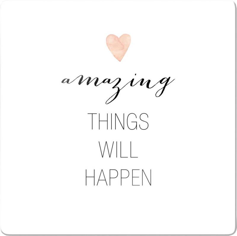 Wall-Art Glasbild »Confetti & Cream Amazing things will happen« von Wall-Art