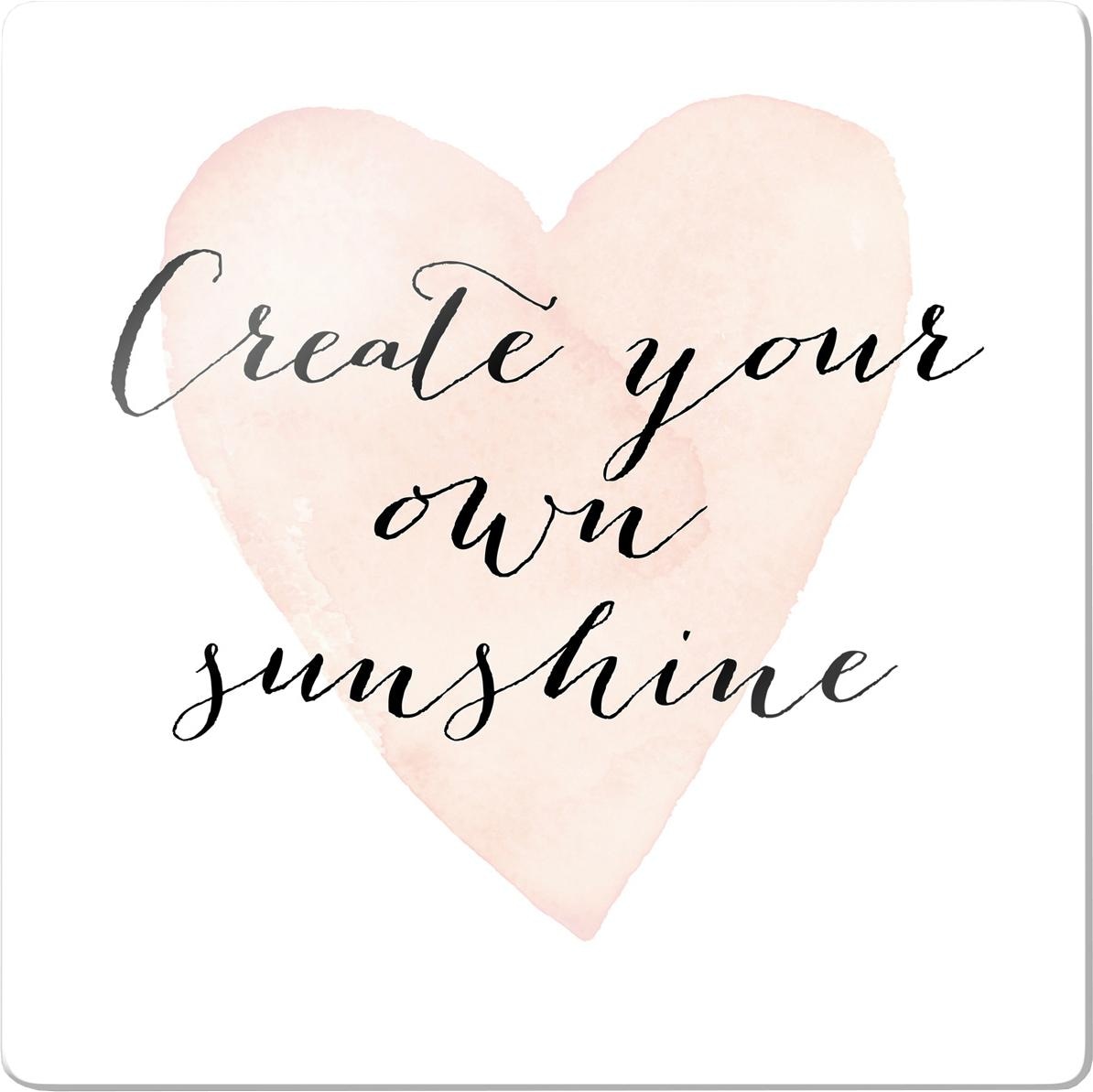 Wall-Art Glasbild »Confetti & Cream Create your own sunshine«, Landschaften von Wall-Art