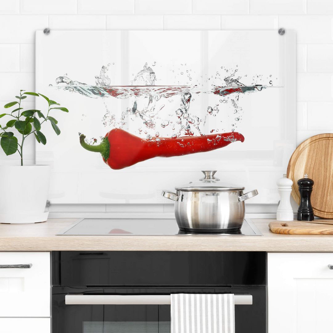 Wall-Art Herd-Abdeckplatte »Spritzschutz Küche Chilischote«, (1 tlg.) von Wall-Art