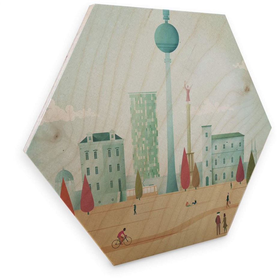 Wall-Art Holzbild »Geometrisches Holzbild Retro«, (1 St.) von Wall-Art