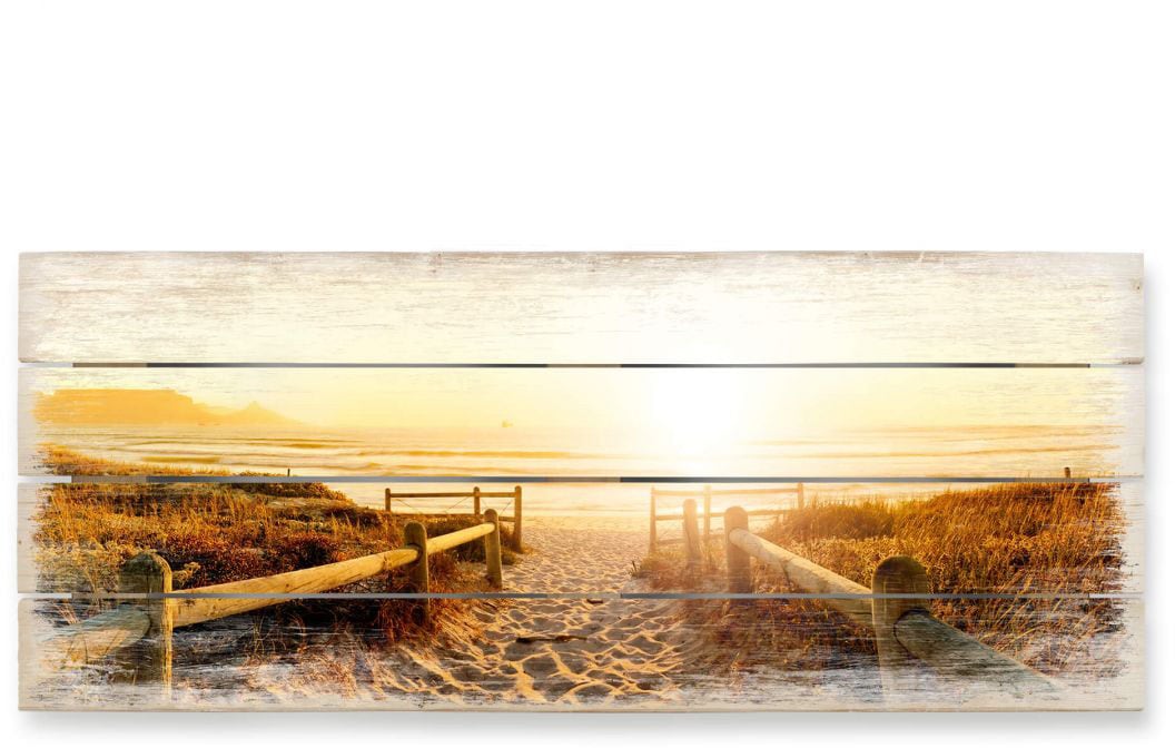 Wall-Art Holzbild »Sonnenuntergang Boho Deko«, (1 St.) von Wall-Art