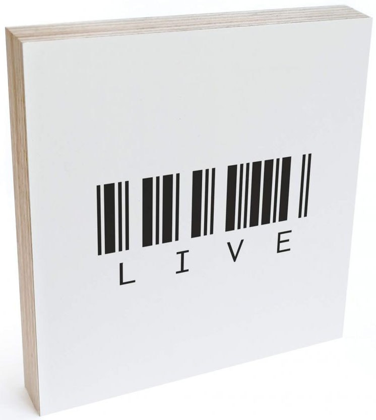 Wall-Art Holzbild »Tischdeko Barcode Live Holzbild«, (1 St.) von Wall-Art