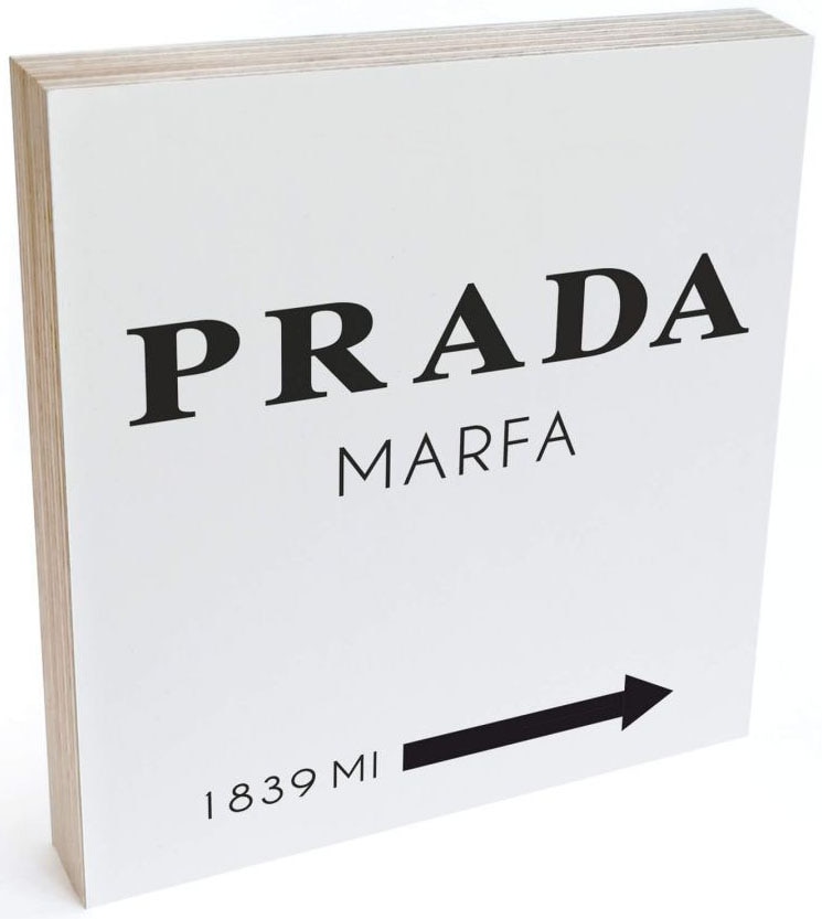 Wall-Art Holzbild »Tischdeko Prada Marfa Holzbild«, Menschen, (1 St.) von Wall-Art