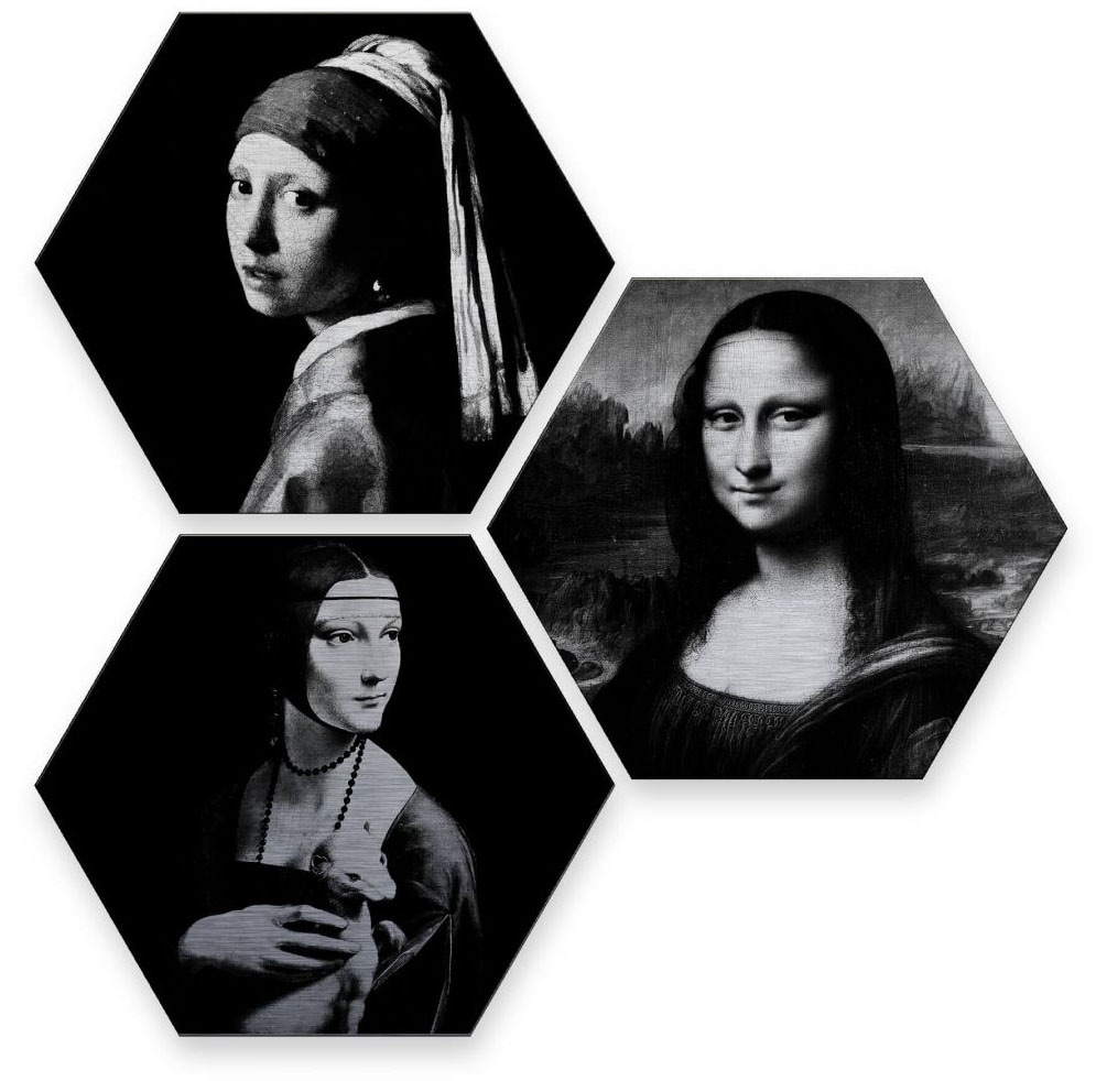 Wall-Art Mehrteilige Bilder »Berühmte Frauen Kunstgeschichte«, Blumenwiese, (Set, 3 St.) von Wall-Art