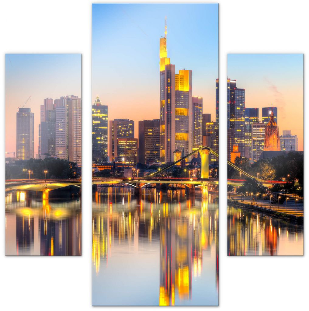 Wall-Art Mehrteilige Bilder »Frankfurter Lichter (3 teilig)«, (Set, 3 St.) von Wall-Art