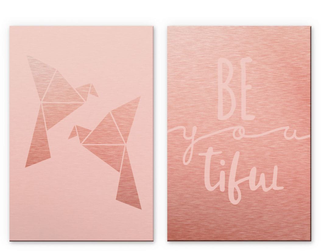 Wall-Art Mehrteilige Bilder »Origami Vogel Be you tiful«, (Set, 2 St.) von Wall-Art