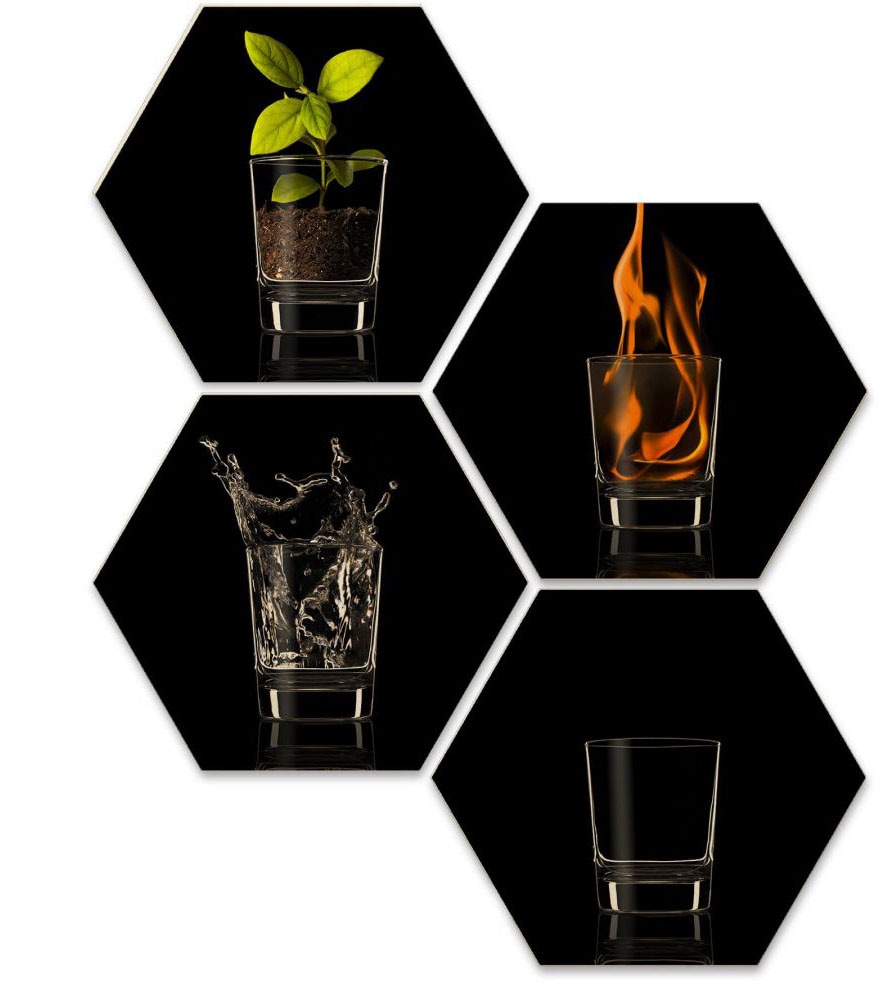 Wall-Art Mehrteilige Bilder »The Four Elements Vier Elemente«, Blumen, (Set, 4 St.) von Wall-Art
