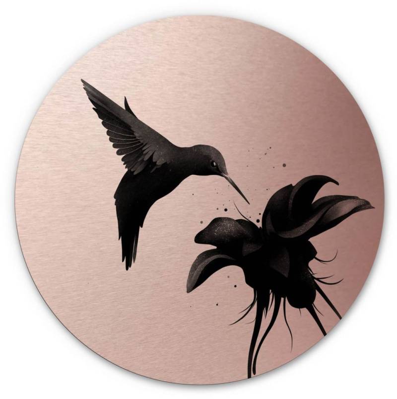 Wall-Art Metallbild »3D Kolibri Metallschild Vogel«, Blumen, (1 St.) von Wall-Art