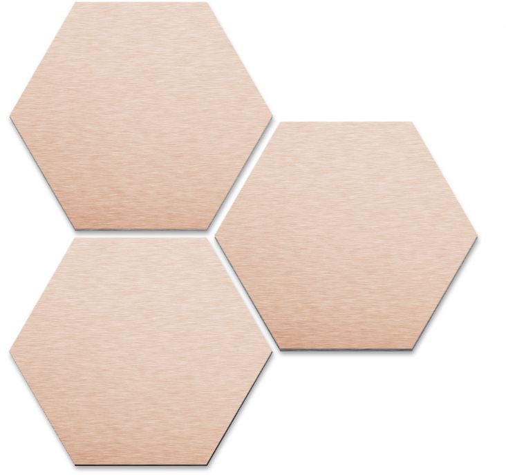 Wall-Art Metallbild »3er Set Hexagon Kupfer Wandbild«, (Set, 3 St., Dekorative Wanddekoration) von Wall-Art