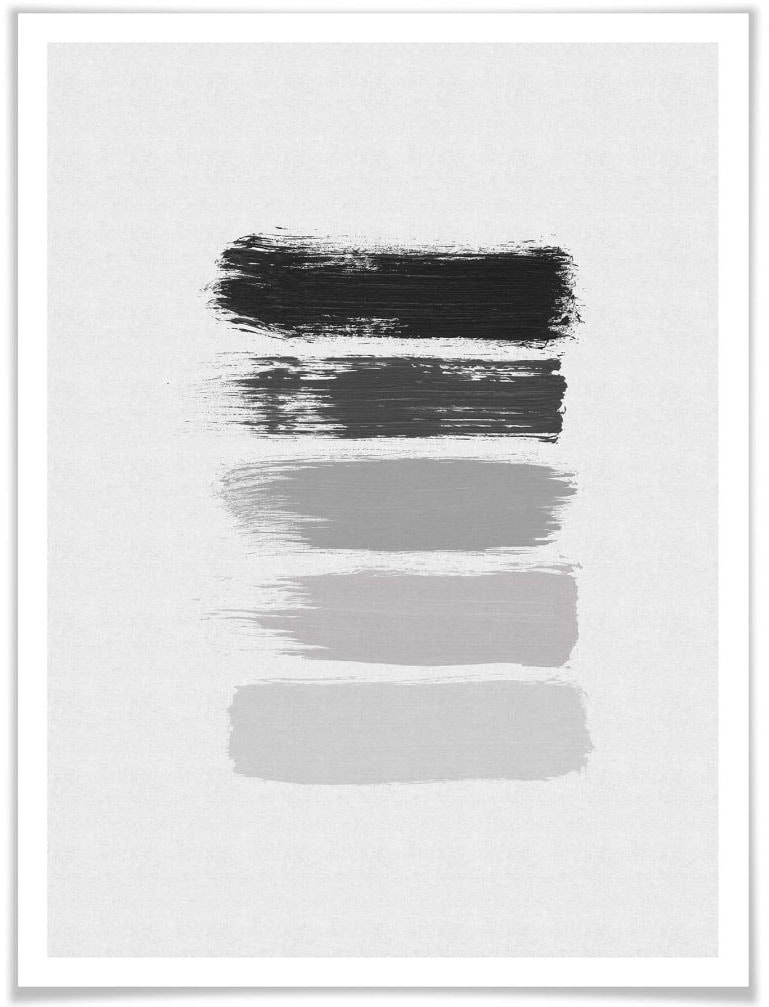 Wall-Art Poster »50 Shades of Grey Schwarz Grau«, Grafik, (1 St.) von Wall-Art