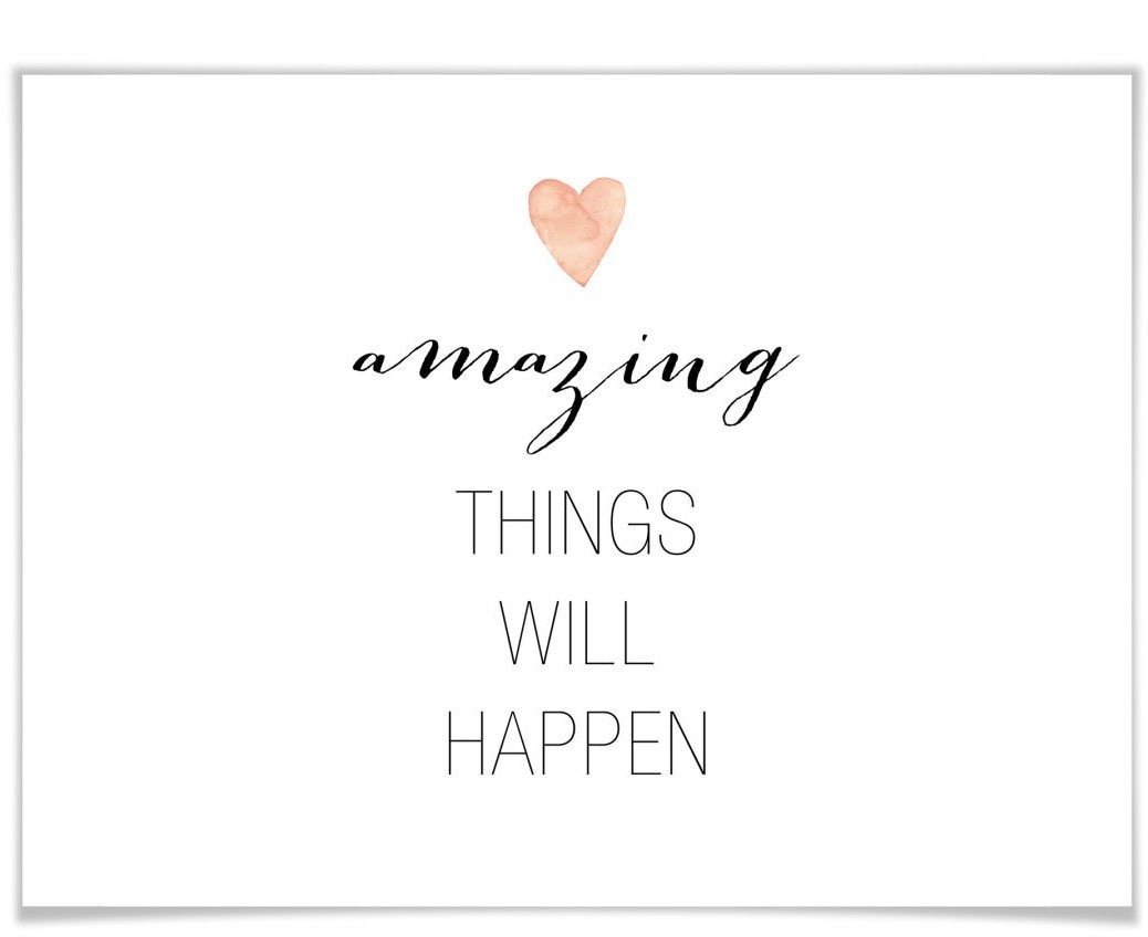 Wall-Art Poster »Amazing things«, Schriftzug, (1 St.) von Wall-Art