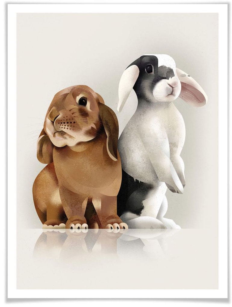 Wall-Art Poster »Bunny Love«, Schriftzug, (1 St.) von Wall-Art