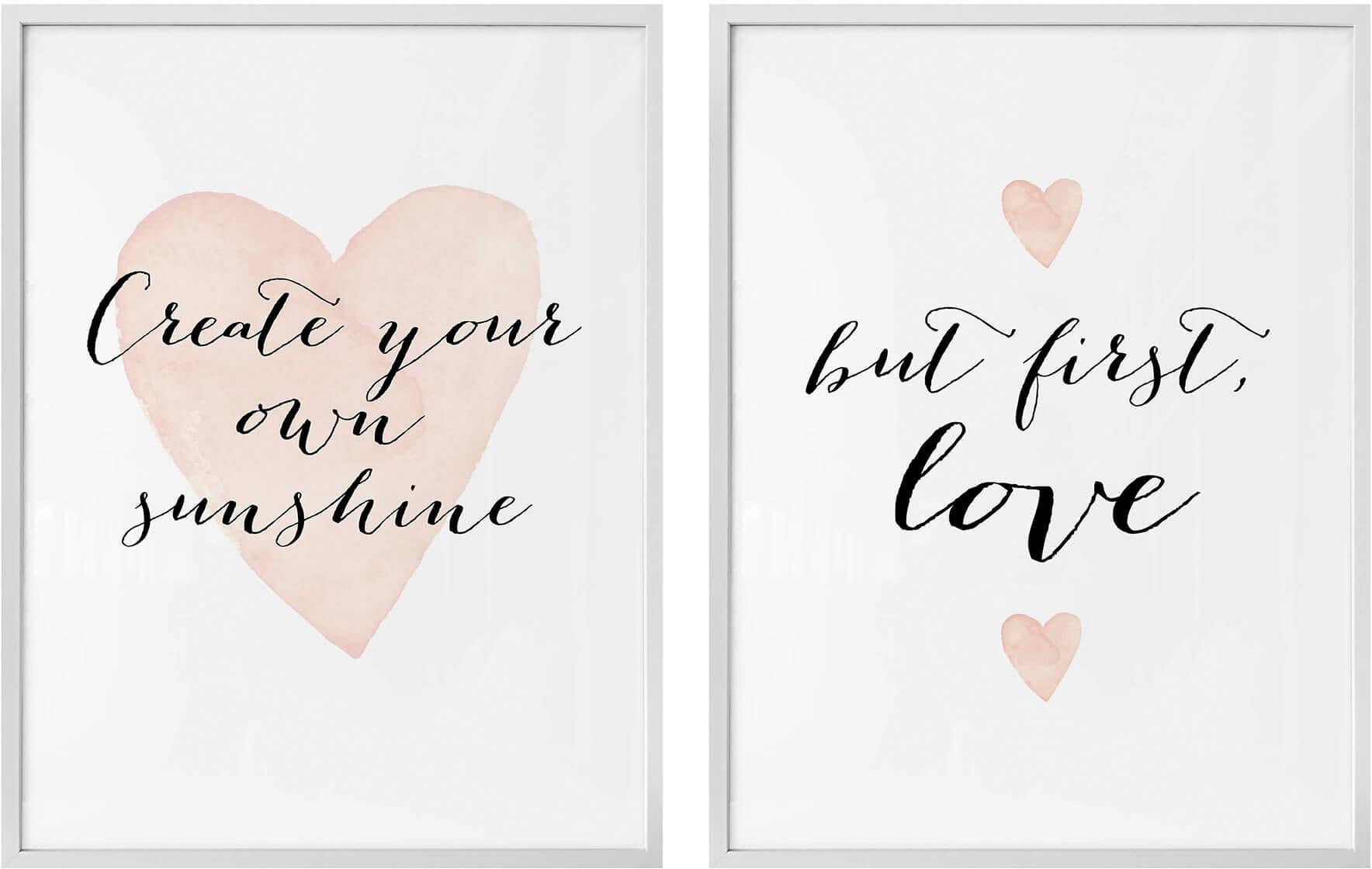 Wall-Art Poster »Confetti and Cream Love is everything«, (Set, 2 St.) von Wall-Art
