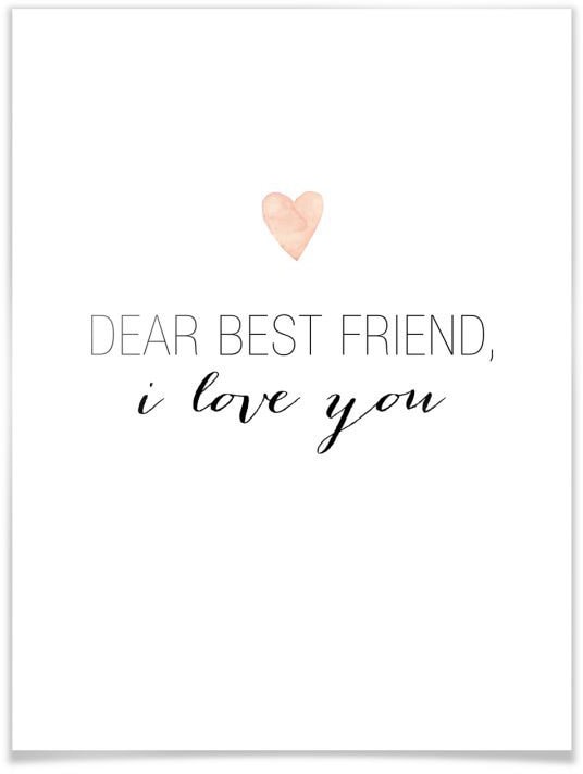 Wall-Art Poster »Dear best friend«, Schriftzug, (1 St.) von Wall-Art