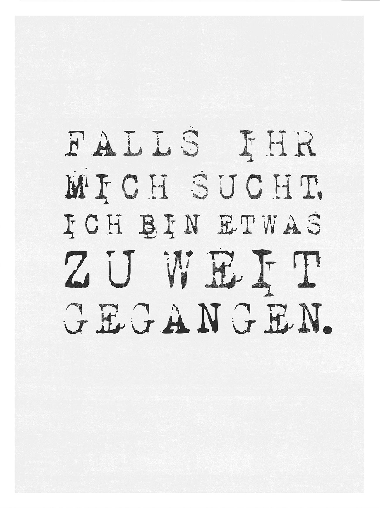 Wall-Art Poster »Spruch Falls ihr mich sucht« von Wall-Art