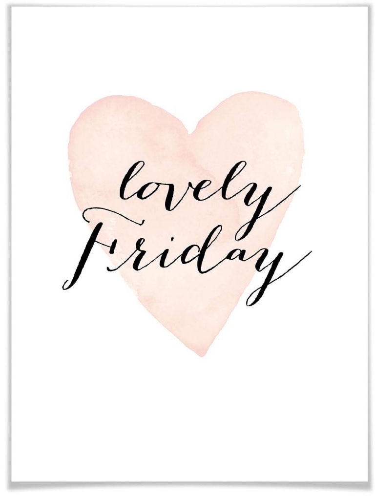 Wall-Art Poster »lovely Friday Affirmationen«, Schriftzug, (1 St.) von Wall-Art