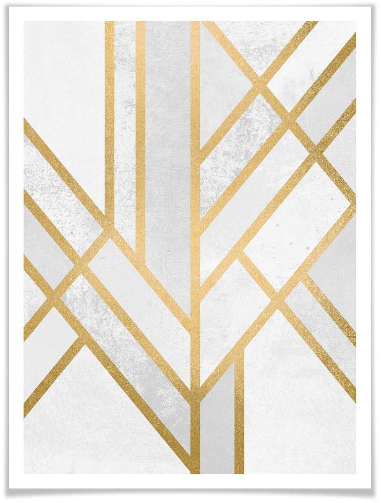 Wall-Art Poster »Geometrie Gold«, Schriftzug, (1 St.) von Wall-Art
