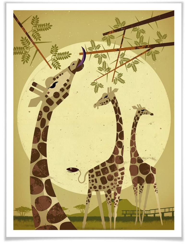 Wall-Art Poster »Giraffes«, Tiere, (1 St.) von Wall-Art