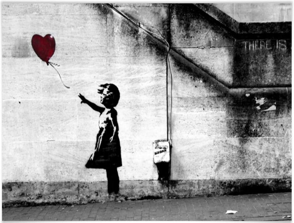 Wall-Art Poster »Graffiti Bilder Girl with balloon«, Menschen, (1 St.) von Wall-Art