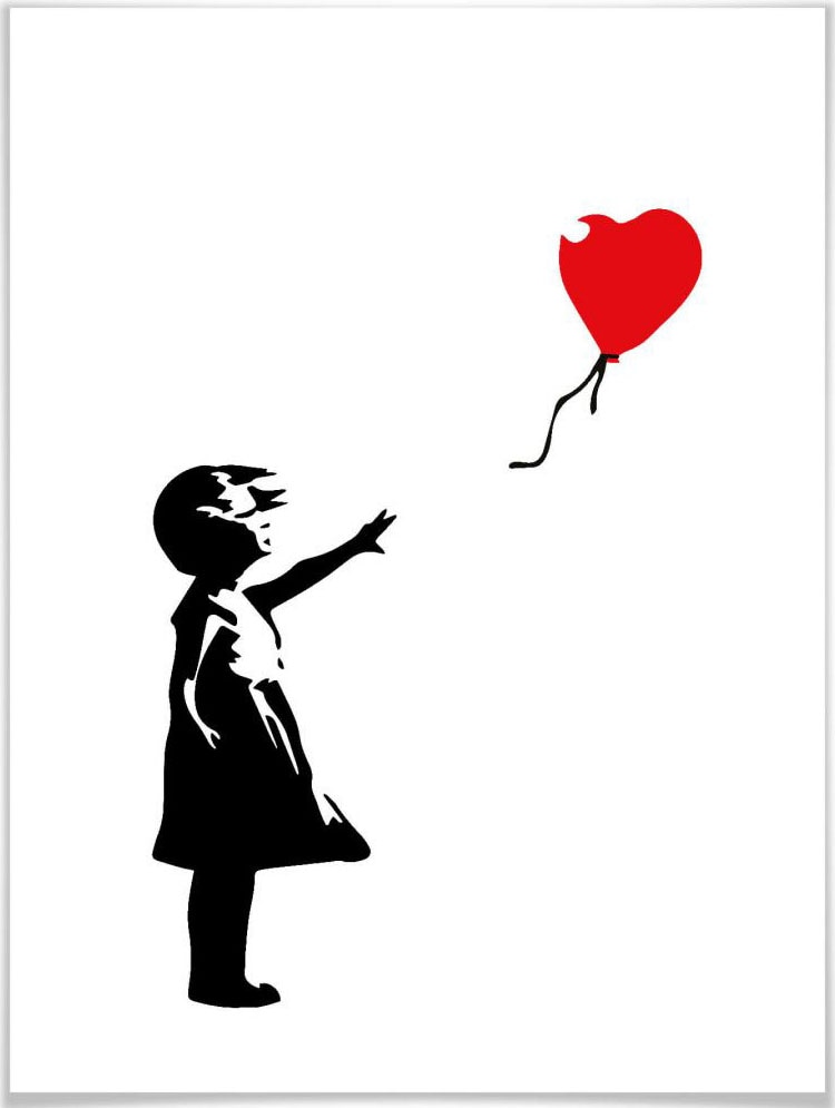 Wall-Art Poster »Graffiti Bilder Girl with the red balloon«, Menschen, (1 St.) von Wall-Art