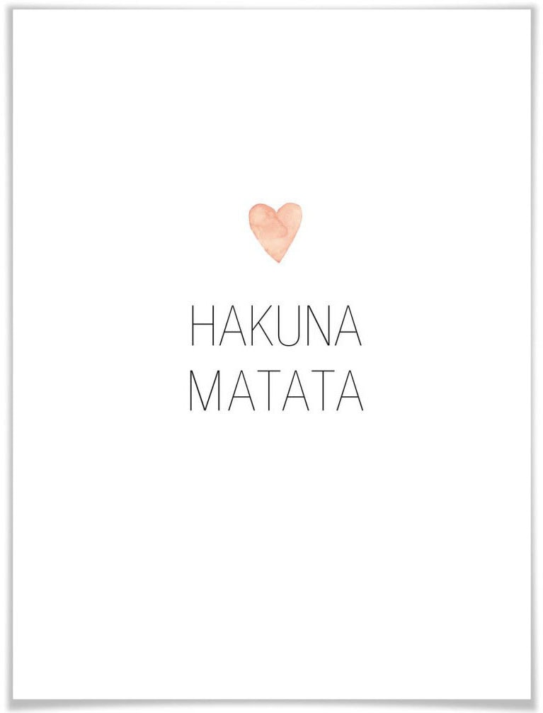 Wall-Art Poster »Hakuna Matata«, Schriftzug, (1 St.) von Wall-Art