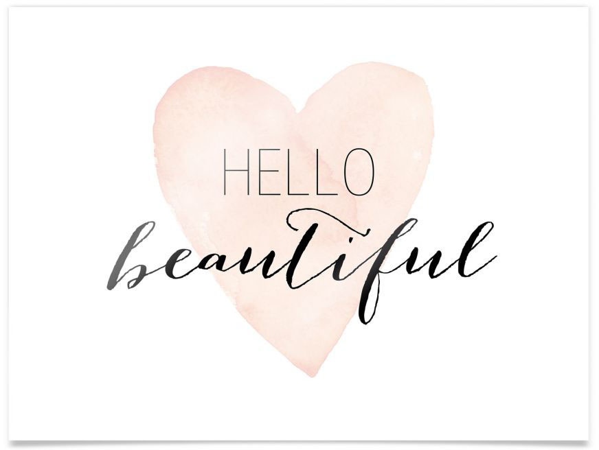 Wall-Art Poster »Hello Beautiful«, Schriftzug, (1 St.) von Wall-Art