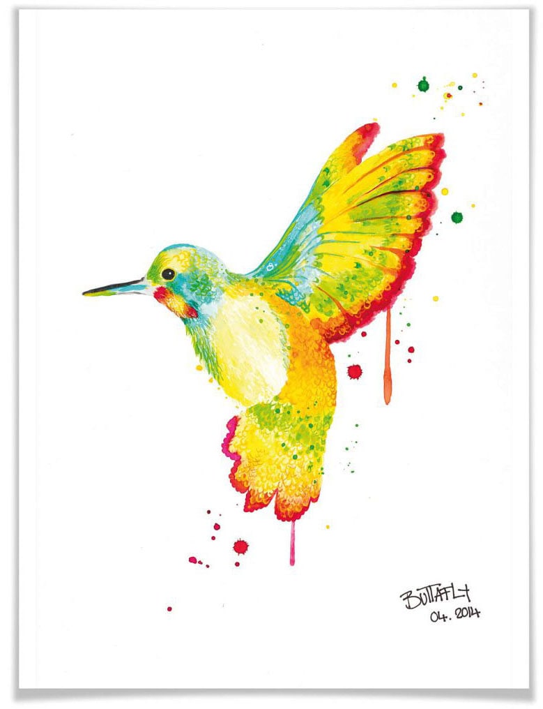Wall-Art Poster »Kolibri«, Vögel, (1 St.) von Wall-Art