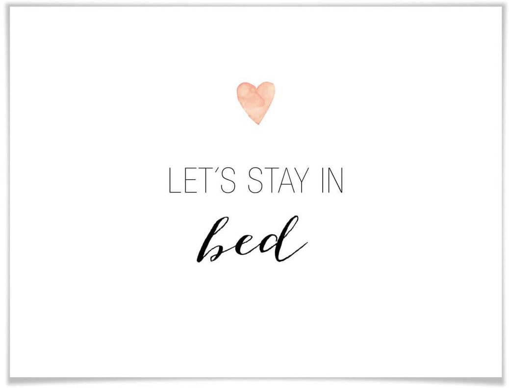 Wall-Art Poster »Let's stay in bed«, Schriftzug, (1 St.) von Wall-Art