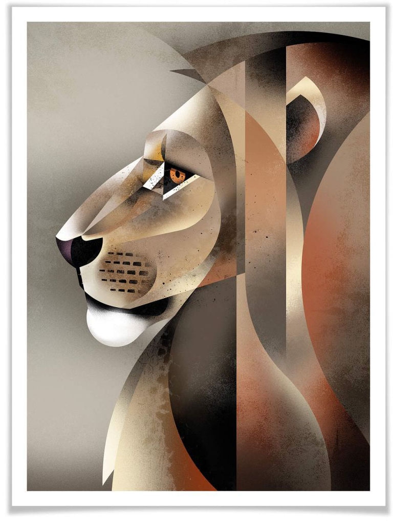 Wall-Art Poster »Lion«, Löwen, (1 St.) von Wall-Art