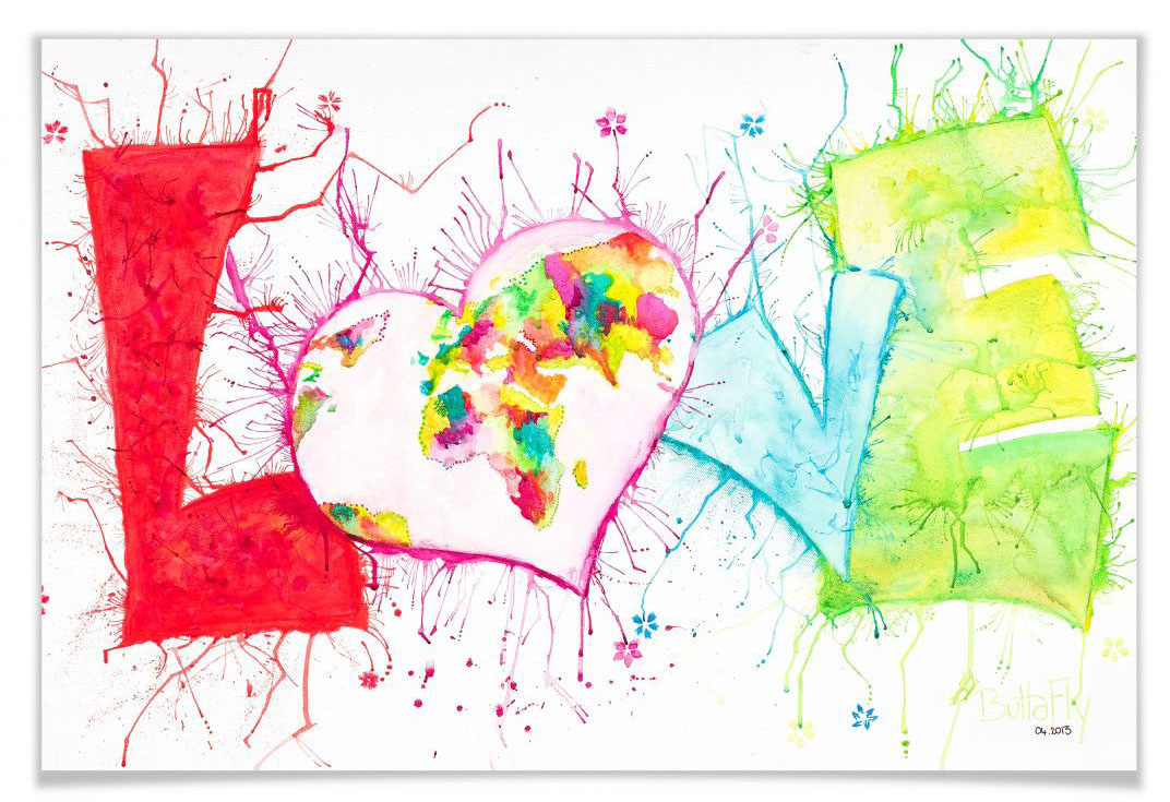 Wall-Art Poster »Love«, Schriftzug, (1 St.) von Wall-Art