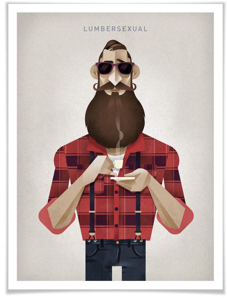 Wall-Art Poster »Lumbersexual«, Schriftzug, (1 St.) von Wall-Art