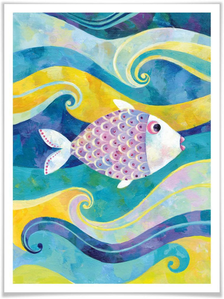 Wall-Art Poster »Märchen Wandbilder Der kleine Fisch«, Fisch & Meeresfrüchte, (1 St.) von Wall-Art