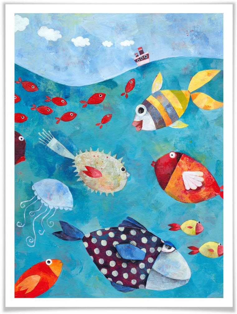 Wall-Art Poster »Märchen Wandbilder Fische im Meer«, Fisch & Meeresfrüchte, (1 St.) von Wall-Art