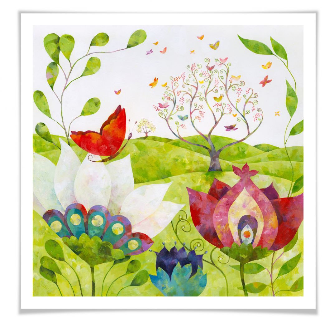 Wall-Art Poster »Märchen Wandbilder Sommerwiese«, Landschaft, (1 St.) von Wall-Art