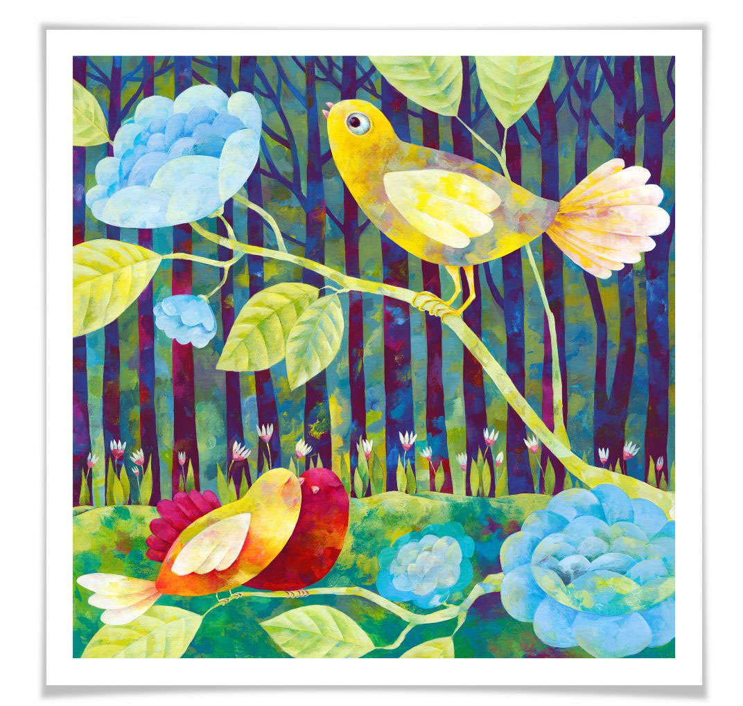 Wall-Art Poster »Märchen Wandbilder Vögel im Wald«, Vögel, (1 St.) von Wall-Art