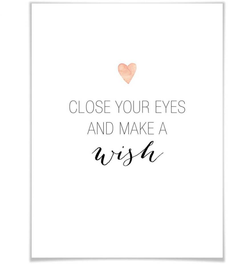 Wall-Art Poster »Make a wish«, Schriftzug, (1 St.) von Wall-Art