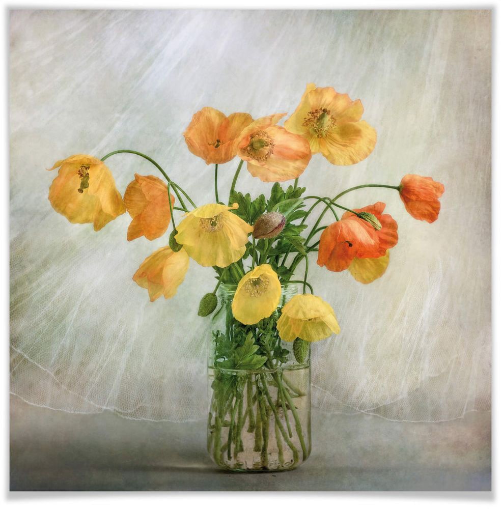 Wall-Art Poster »Mohnblumen Orange Gelb«, Blumen, (1 St.) von Wall-Art