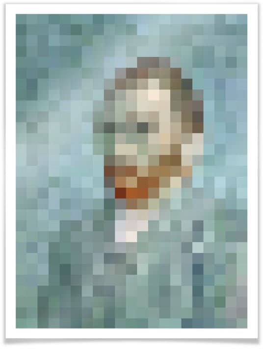 Wall-Art Poster »Pixel Portrait van Gogh Bildnis«, Person, (1 St.) von Wall-Art