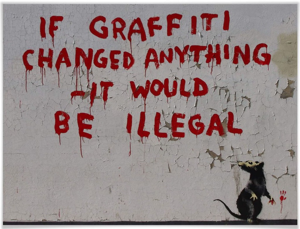 Wall-Art Poster »Strassenkunst If graffiti changed anything«, Graffiti, (1 St.) von Wall-Art