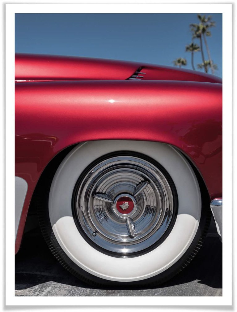 Wall-Art Poster »Vintage Auto Rot Retro Oldtimer«, Autos, (1 St.) von Wall-Art