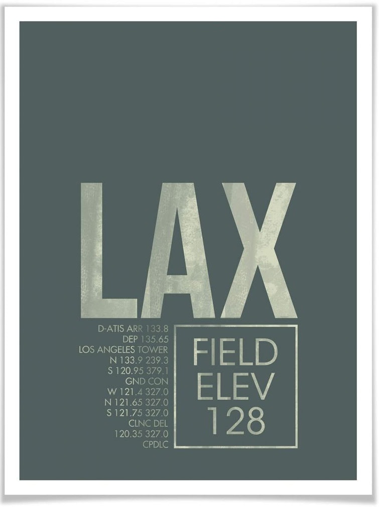 Wall-Art Poster »Wandbild LAX Flughafen Los Angeles«, Flughafen, (1 St.) von Wall-Art