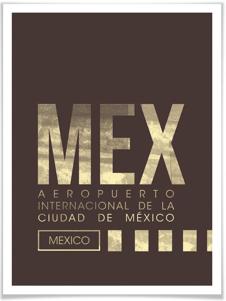 Wall-Art Poster »Wandbild MEX Flughafen Mexico City«, Flughafen, (1 St.) von Wall-Art