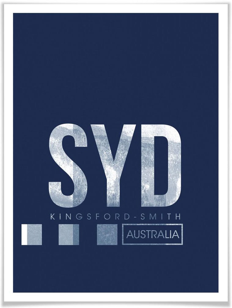 Wall-Art Poster »Wandbild SYD Flughafen Sydney«, Flughafen, (1 St.) von Wall-Art