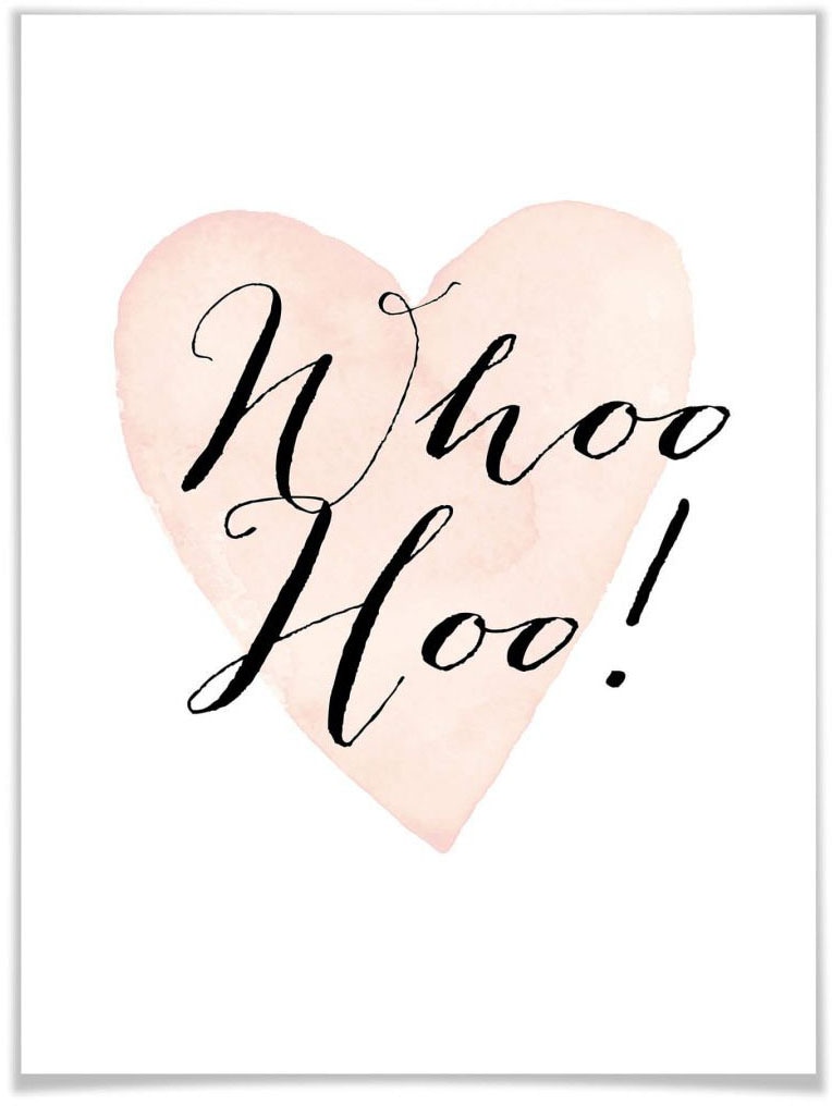 Wall-Art Poster »Whoo Hoo«, Schriftzug, (1 St.) von Wall-Art