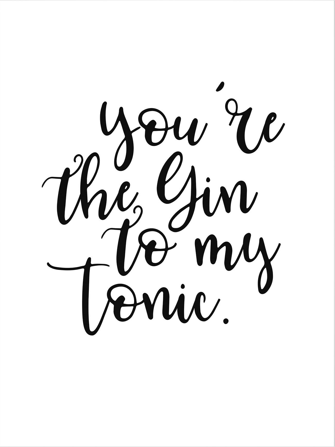 Wall-Art Poster »You are the Gin to my tonic«, Schriftzug von Wall-Art