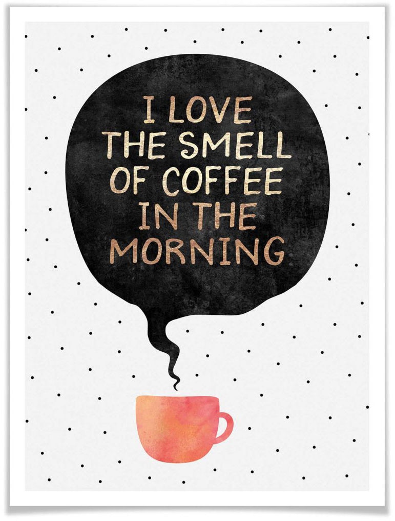 Wall-Art Poster »smell of coffee«, Schriftzug, (1 St.) von Wall-Art