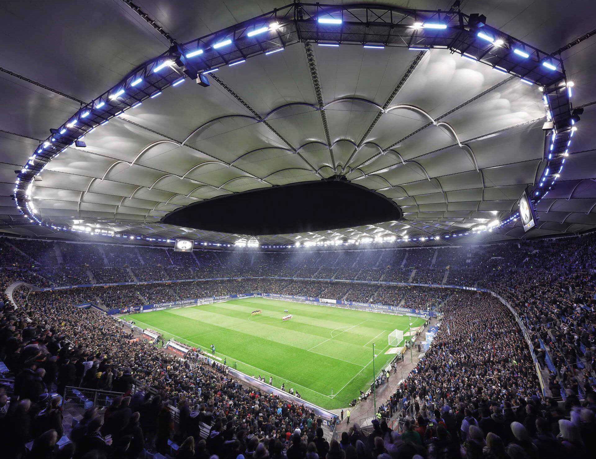 Wall-Art Vliestapete »Hamburger SV im Stadion bei Nacht« von Wall-Art